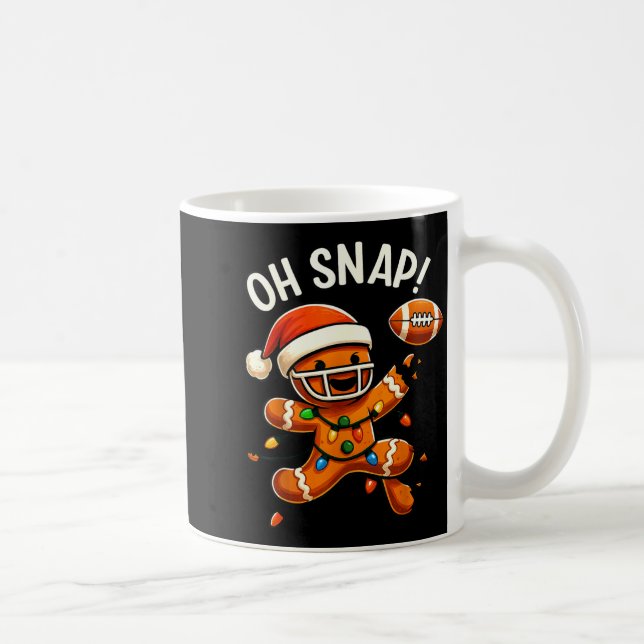 Taza De Café Gingerbread Football Oh Snap Christmas Lights Desi (Derecha)