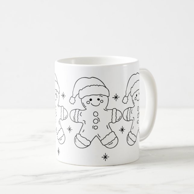 Taza De Café Gingerbread Man Christmas Mug – Simple Holiday Des (Anverso derecho)