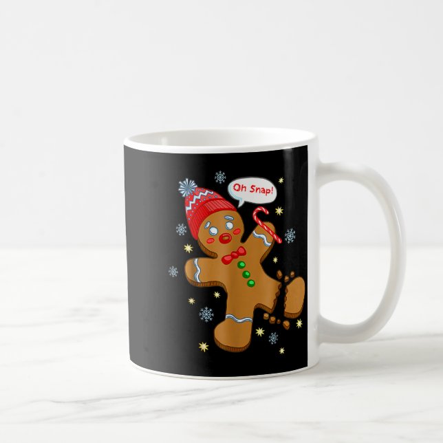 Taza De Café Gingerbread Man Cookie Ugly Sweater Oh Snap Christ (Derecha)