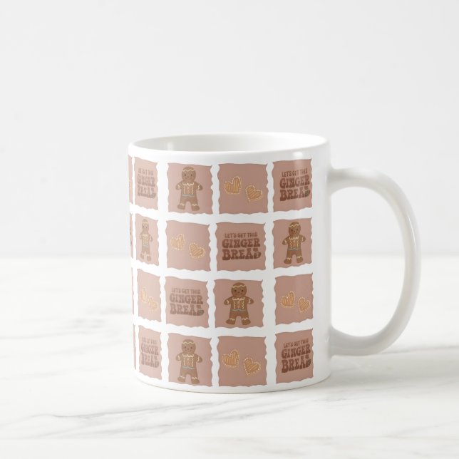 Taza De Café Gingerbread Man & Hearts Holiday Mug Design   (Derecha)