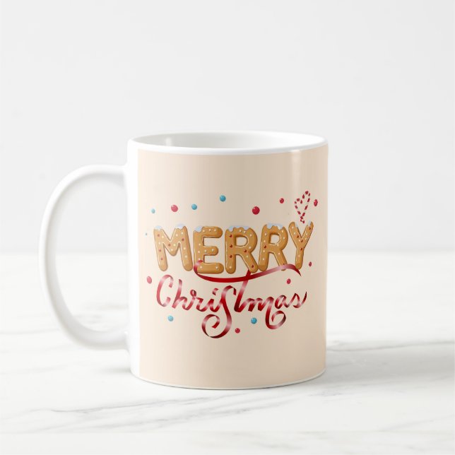 Taza De Café Gingerbread Merry Christmas (Izquierda)