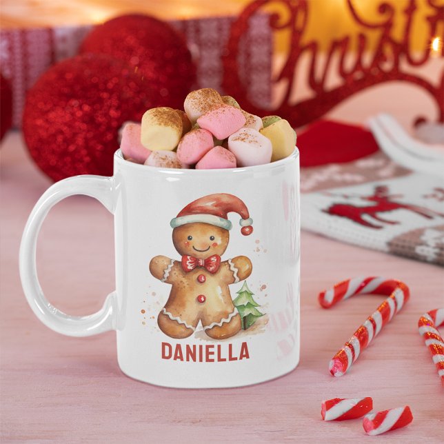 Taza De Café Gingerbread Personalizado Kids Mug (Christmas Mug Keepsake)