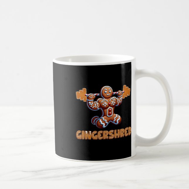 Taza De Café Gingershred Funny Gingerbread Man Gym Bodybuilding (Derecha)