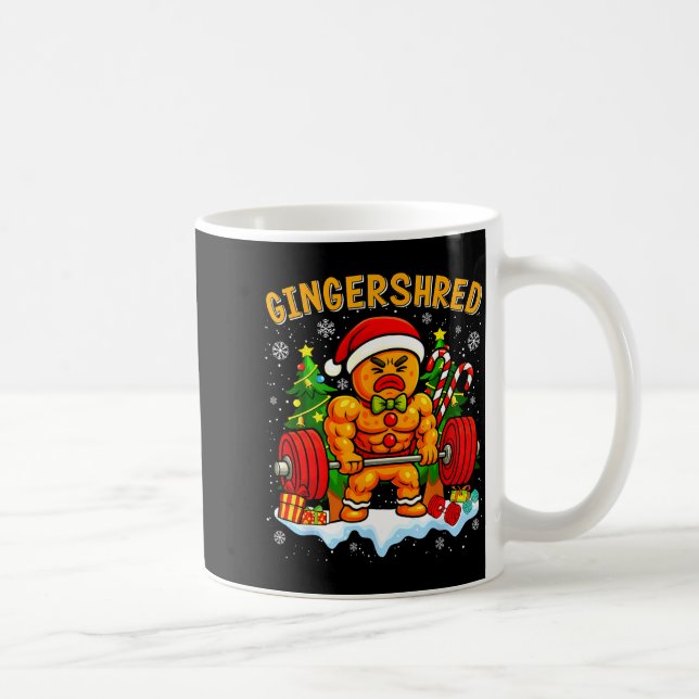 Taza De Café Gingershred Funny Gingerbread Man Gym Bodybuilding (Derecha)