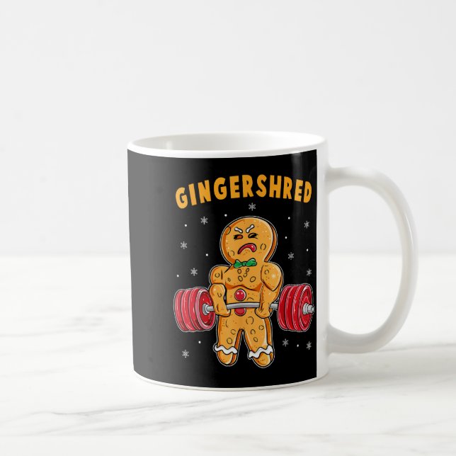 Taza De Café Gingershred Funny Gingerbread Man Gym Bodybuilding (Derecha)