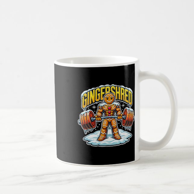 Taza De Café Gingershred Funny Gingerbread Man Gym Bodybuilding (Derecha)