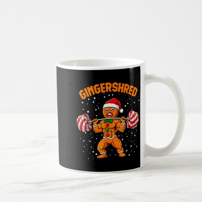 Taza De Café Gingershred Funny Gingerbread Man Gym Bodybuilding (Derecha)