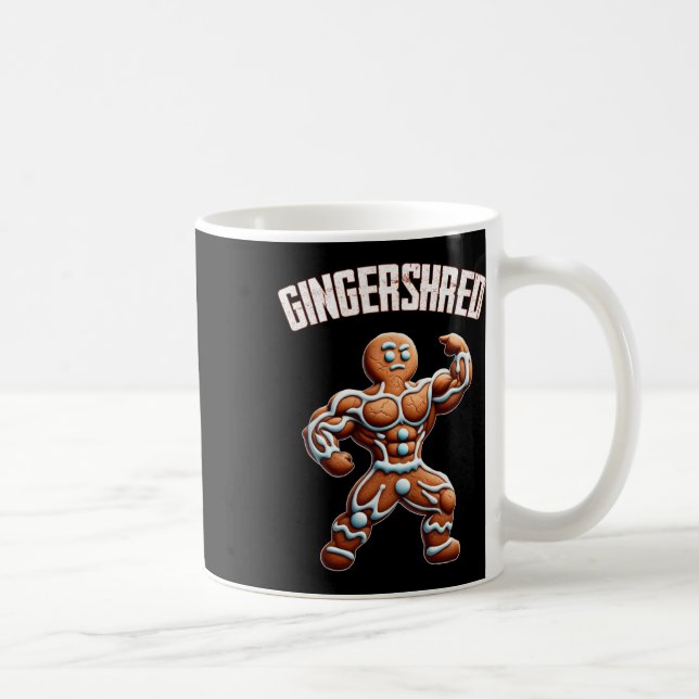 Taza De Café Gingershred Funny Gingerbread Man Gym Bodybuilding (Derecha)