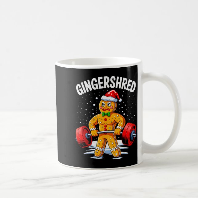 Taza De Café Gingershred Funny Gingerbread Man Gym Bodybuilding (Derecha)