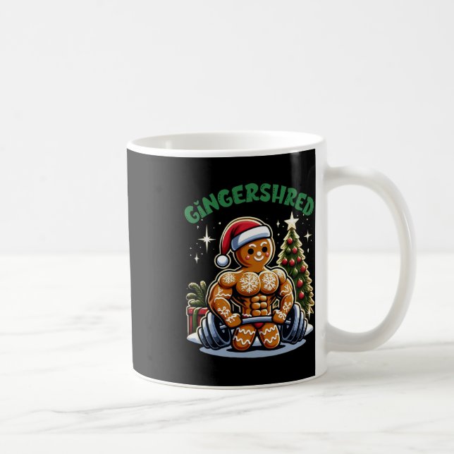 Taza De Café Gingershred Funny Gingerbread Man Gym Bodybuilding (Derecha)