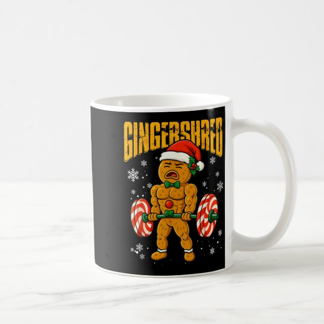 Taza De Café Gingershred Funny Gingerbread Man Gym Bodybuilding (Derecha)