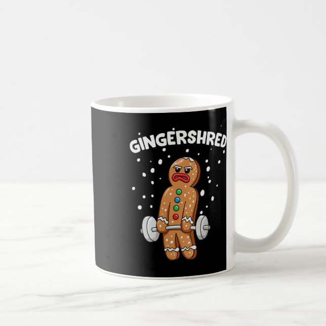 Taza De Café Gingershred Funny Gingerbread Man Gym Bodybuilding (Derecha)