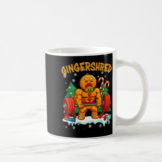 Taza De Café Gingershred Funny Gingerbread Man Gym Bodybuilding (Derecha)