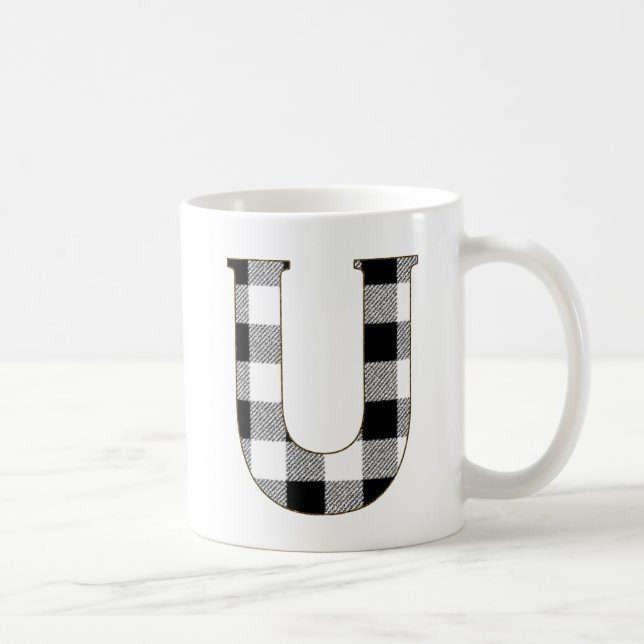 Taza De Café Gingham Check U (Derecha)