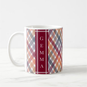Taza De Café Gingham de Otoño
