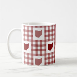 Taza De Café Gingham Rojo de Ohio