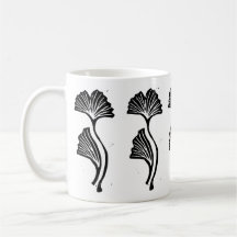 Gingko Leaf Lino Print Mug