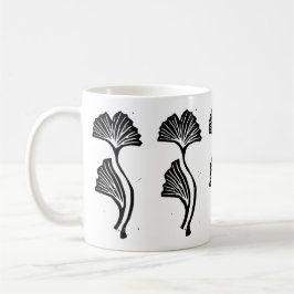 Taza De Café Gingko Leaf Lino Print Mug