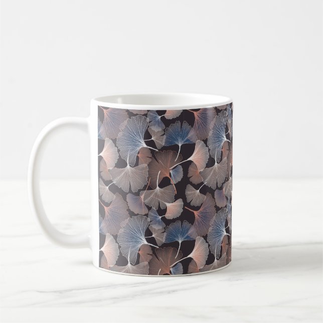 Taza De Café Ginhko leave pattern (Izquierda)