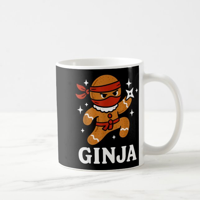 Taza De Café Ginjas Gingerbread Ninja Funny Christmas Cookie Bo (Derecha)