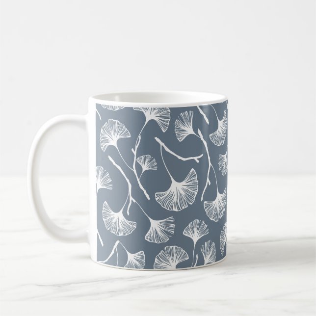 Taza De Café Ginkgo biloba deja un patrón sin fisuras (Izquierda)