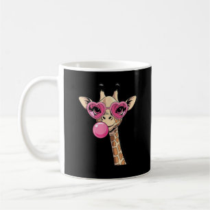 Taza De Café Girafa Adorable con Gafas de Sol Soplando Chicle R