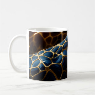 Taza De Café Girafa azul dorada