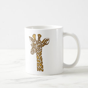 Taza De Café Girafa con adornos étnicos y tribales