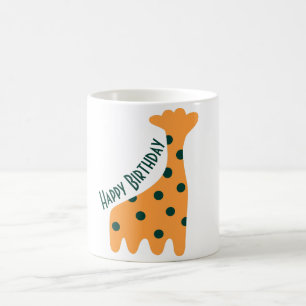 Taza De Café Girafa de naranja adorable y personalizada