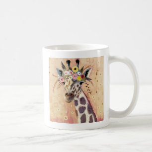 Taza De Café Girafa del Klimt  Adornadas En Flores