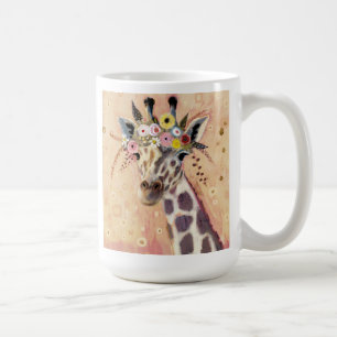 Taza De Café Girafa del Klimt  Adornadas En Flores