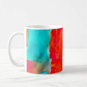 Taza De Café Girafa sin foco, azul, acuarela naranja