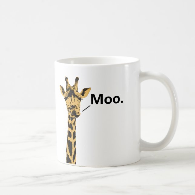 Taza De Café Giraffe Cow Funny Mug (Derecha)