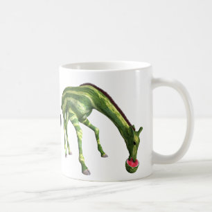 Taza De Café Giraffe Eating Watermelon