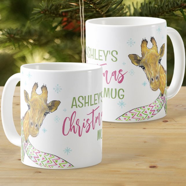 Taza De Café Giraffe en la bufanda de los Navidades Invierno de (Subido por el creador)