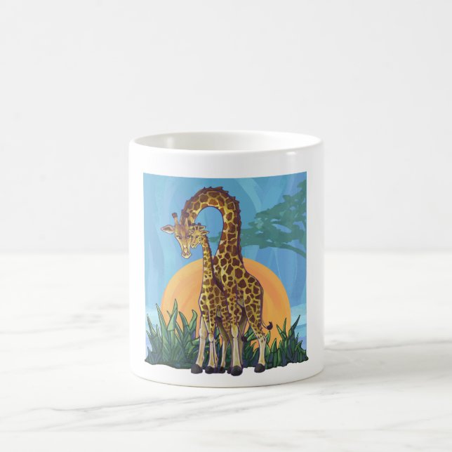 Taza De Café Giraffe Mama y Baby (Centro)