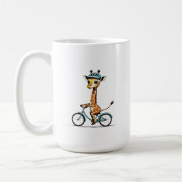Taza De Café Giraffe montando una bicicleta - Lápiz de mano
