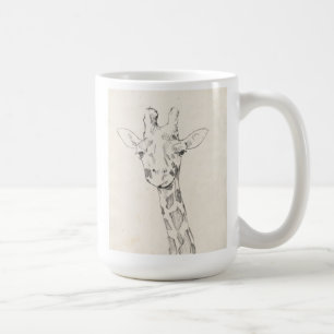 Taza De Café Giraffe Portrait   Esbozo