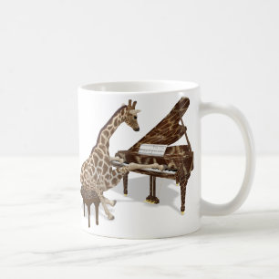 Taza De Café Giraffe Talentosa juega al Grand Piano