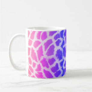 Taza De Café Giraffe Tela Textura Patrón de color Arcoiris
