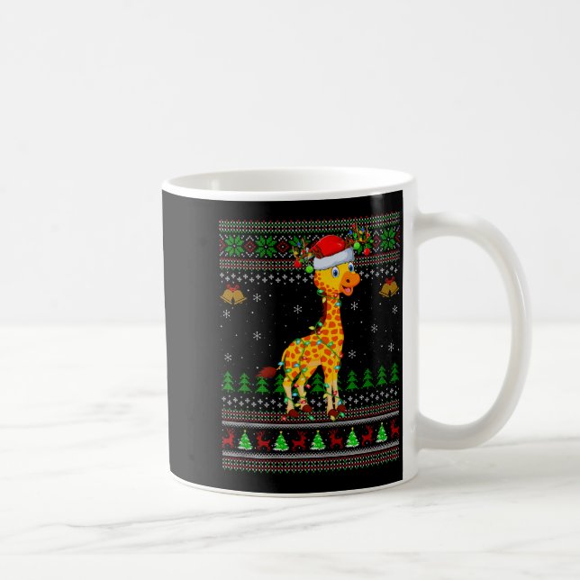 Taza De Café Giraffe Ugly Christmas Sweaters Holiday Santa Cute (Derecha)