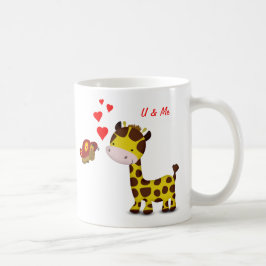 Taza De Café Giraffe y mariposa enamorada