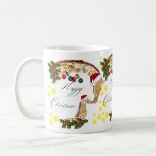 Taza De Café Giraffes deseando Navidades felices