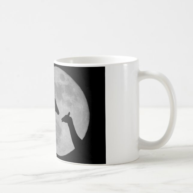 Taza De Café Giraffes En La Noche De Fullmoon (Derecha)