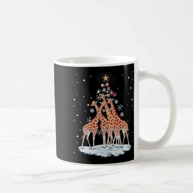 Taza De Café Giraffes Xmas Tree Giraffe Christmas Tree Merry Ch (Derecha)