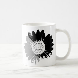 Taza De Café Girasol a escala gris