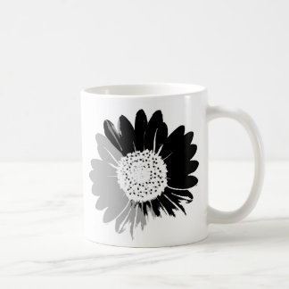 Taza De Café Girasol a escala gris