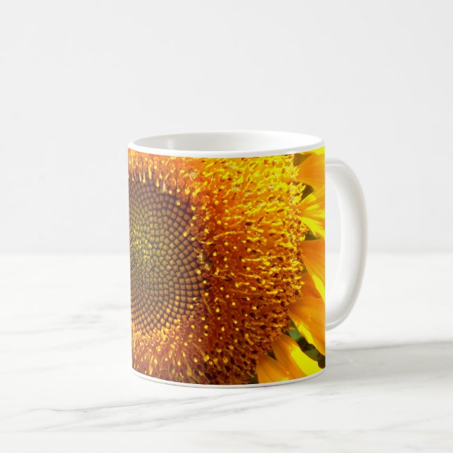 Taza De Café Girasol amarillo elegante (Anverso derecho)