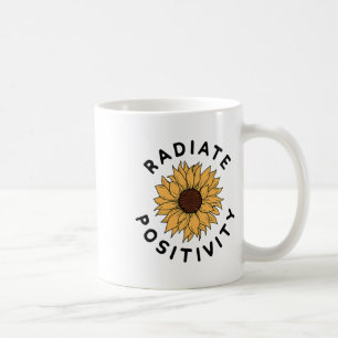 Taza De Café Girasol de Positividad Mensaje Positivo Bondad Hum