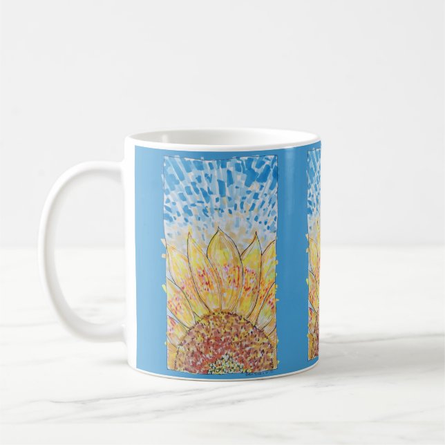 Taza De Café Girasol Flor Radiante (Izquierda)